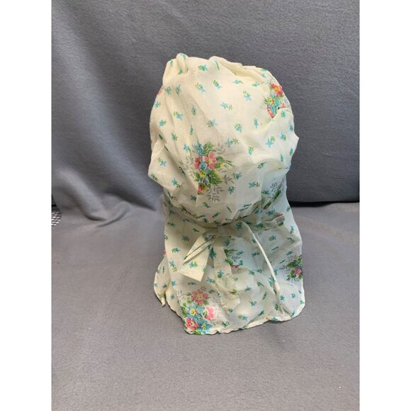 Vintage Floral Bonnet with Ties - Handmade Lightweight Fabric Charming Design - Picture 3 of 9